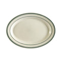 Green Band Stoneware Oval Platter, Box of 12 Z6827