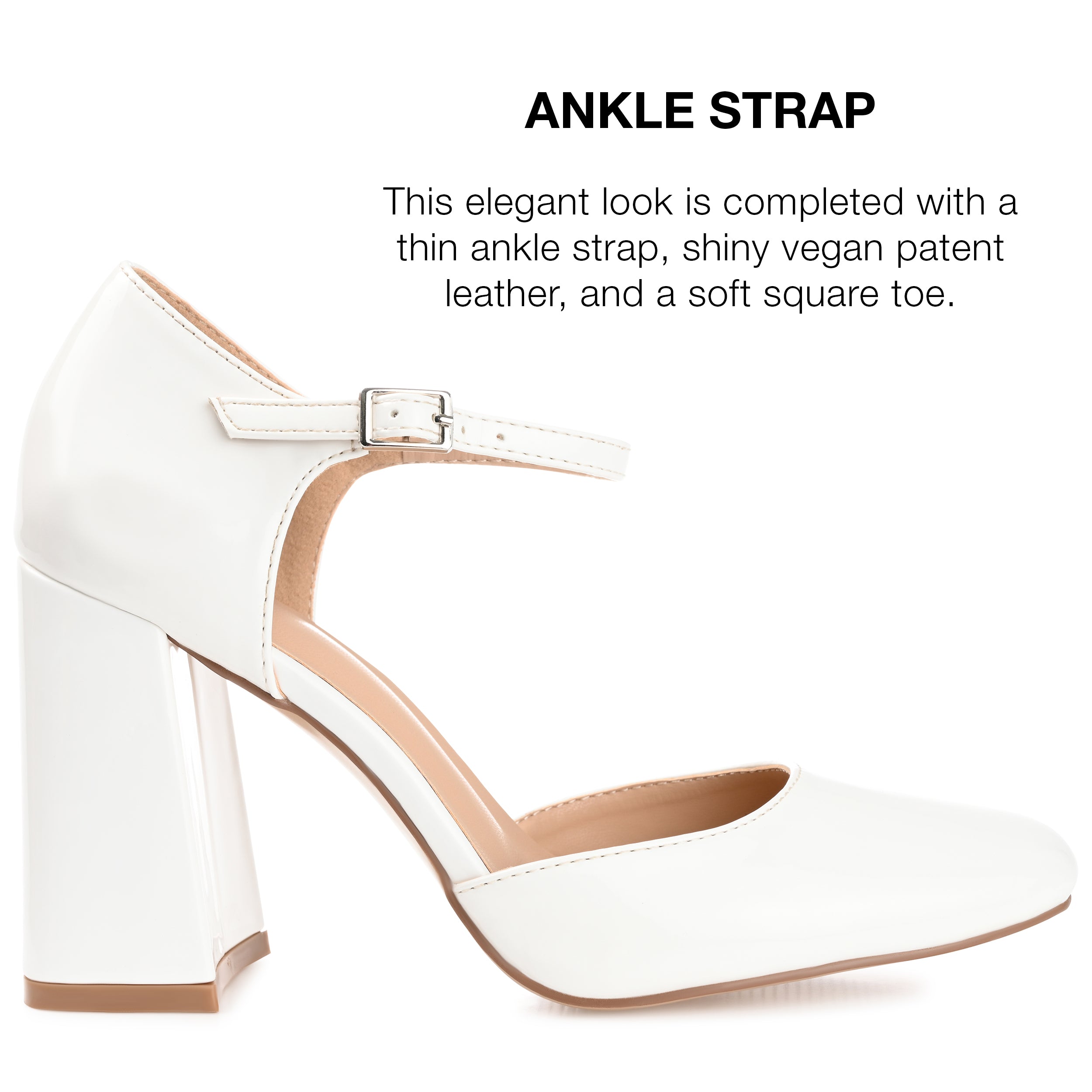 Womens Wide Width Mary Jane Mid Block Heel Square Toe Pumps G251