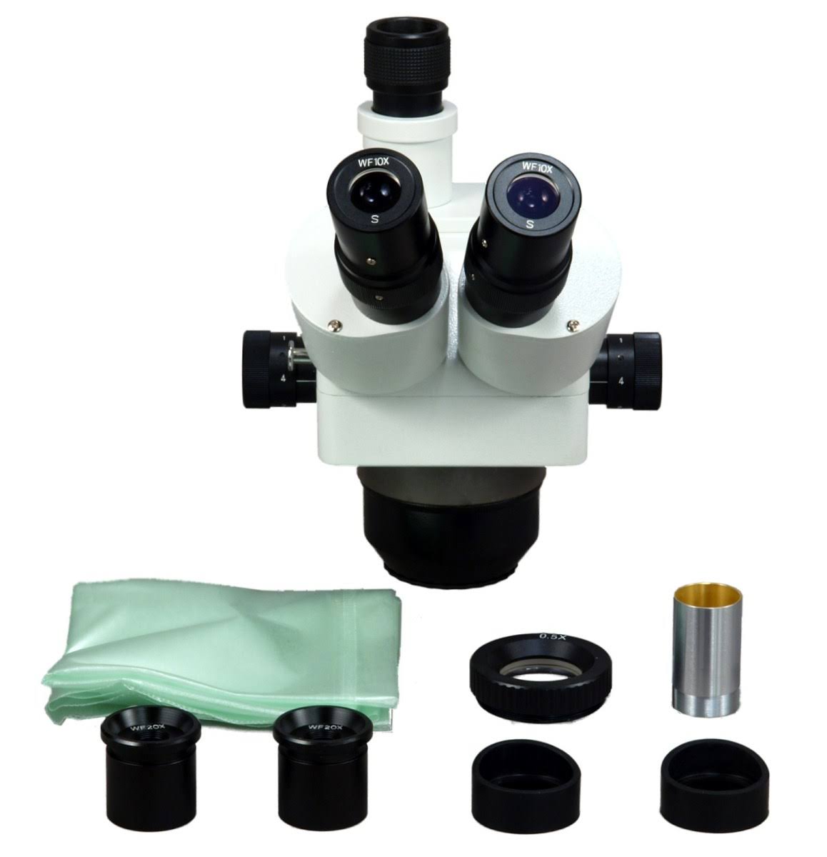 Trinocular Zoom Stereo Microscope with 0.5X Auxiliary Lens and 56 LED Ring Light B24133