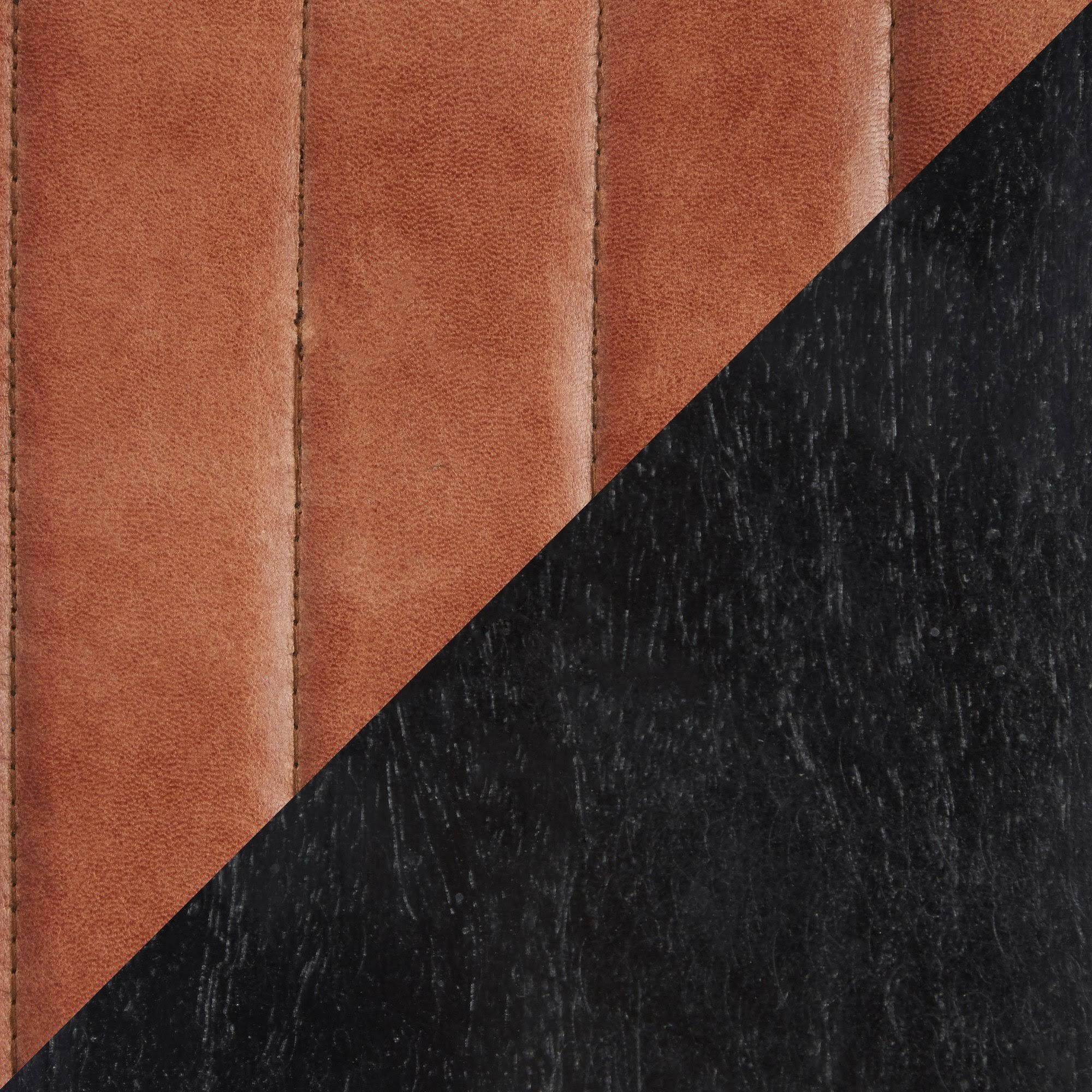 Industrial Bench in Black Wood and Brown Leather U926