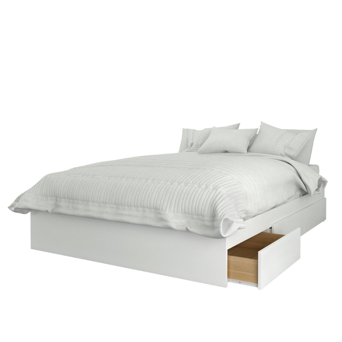 Ebony White 4-Piece Full Size Bedroom Set H748