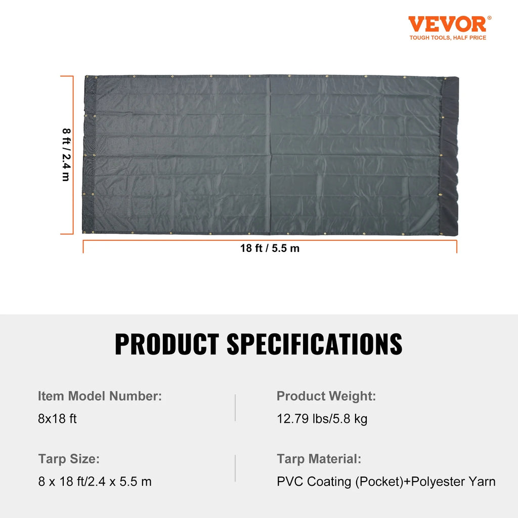 8 x 18 ft PVC 18oz Dump Truck Tarp Mesh Tarp S269