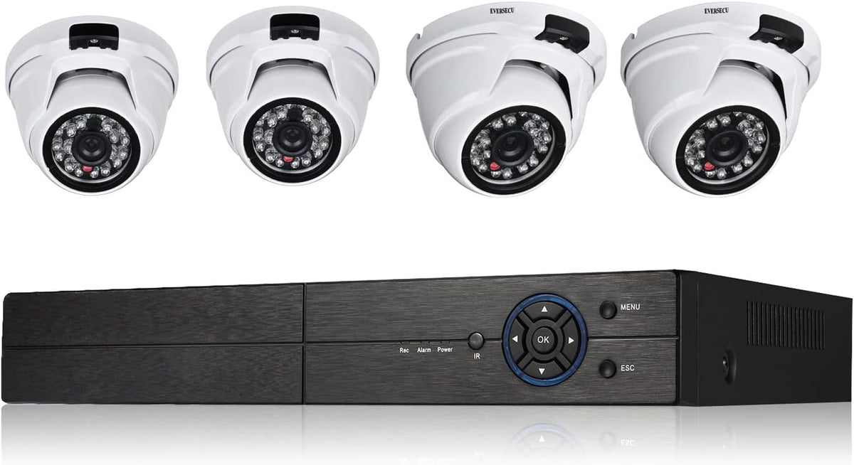 4 Channel 5MP Dome Security Camera System with DVR X90277