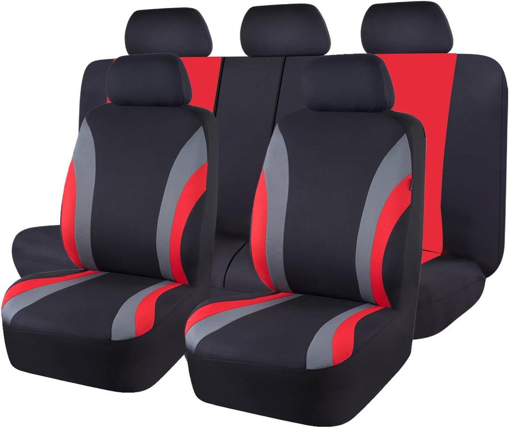 Two Front Car Seat Cover Set, Red L797