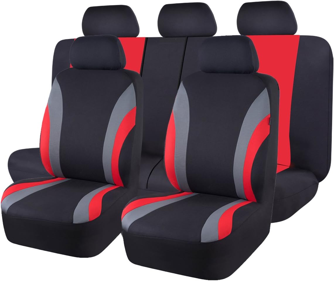 Two Front Car Seat Cover Set, Red L797