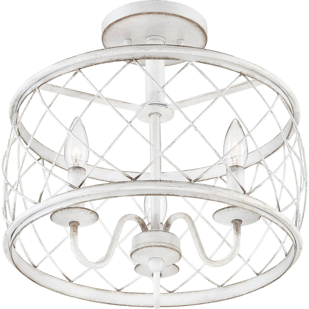 Antique White Semi Flush Mount Light L64691