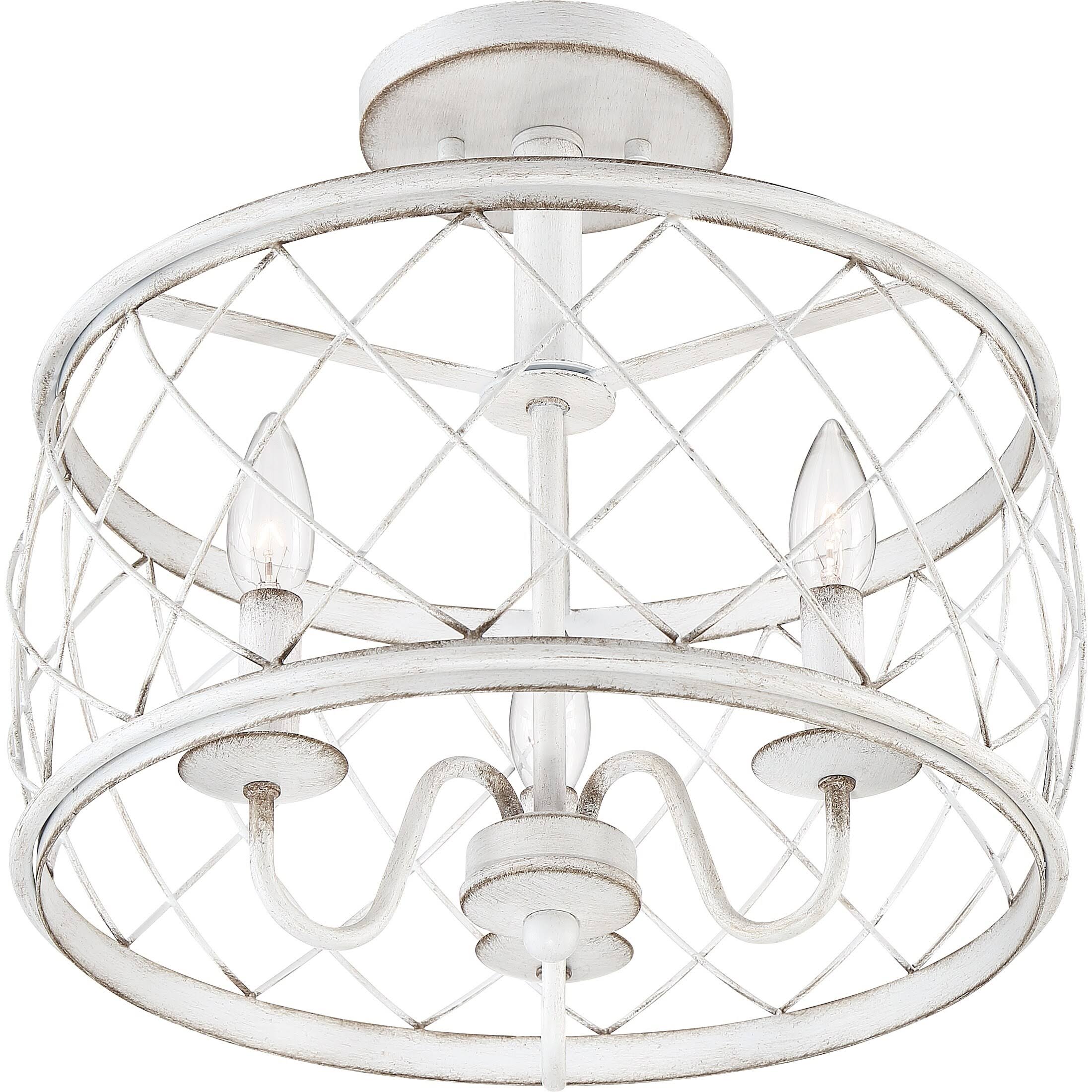 Antique White Semi Flush Mount Light L64691