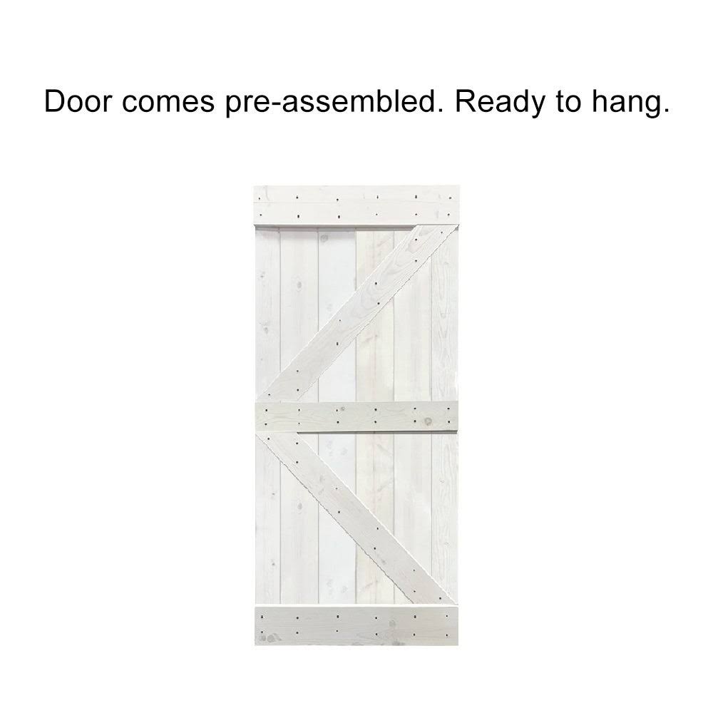 Charcoal Black Stained Wood Interior Sliding Barn Door with Hardware Kit I867