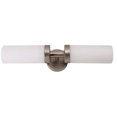 Brushed Nickel LED Sconce with Satin Etched Opal Glass Shade I980