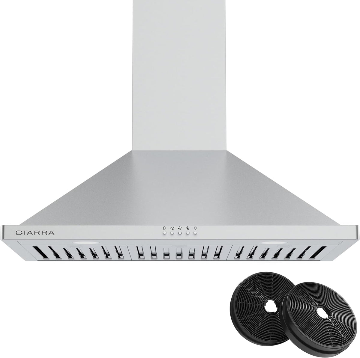 30 inch Stainless Steel Wall Mounted Range Hood with 3 Speed Exhaust Fan Baffle Filters Ducted and Ductless Convertible G515