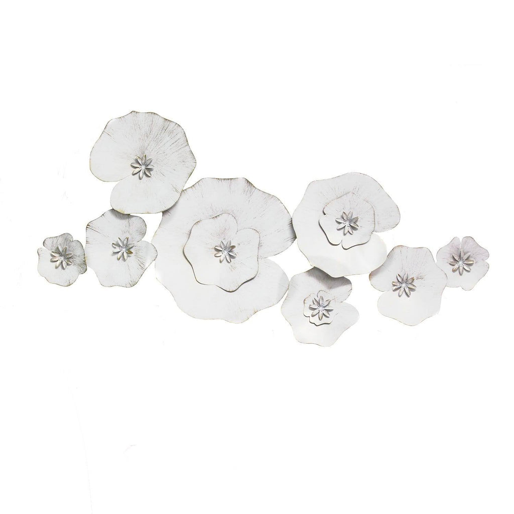 White Metal Lily Pad Wall Decor M712319