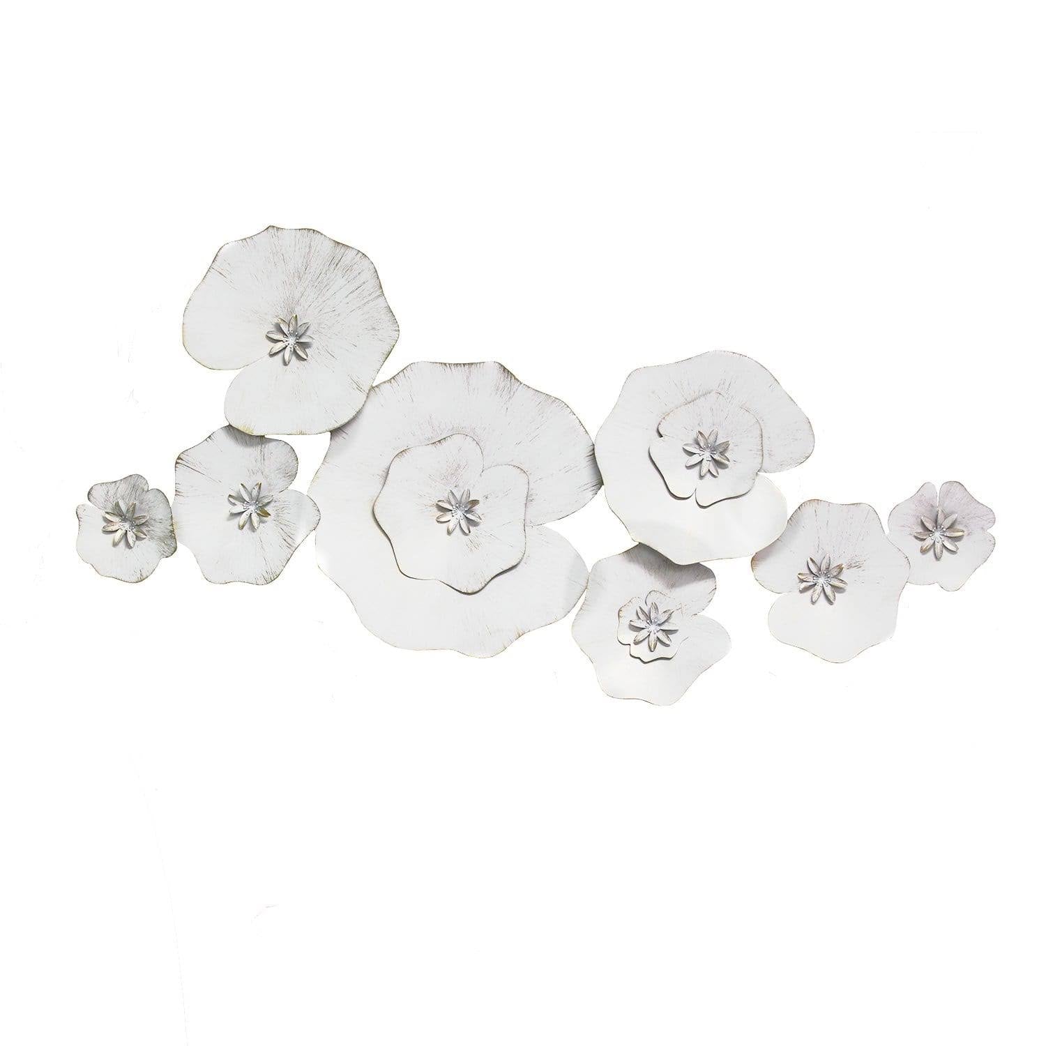 White Metal Lily Pad Wall Decor M712319