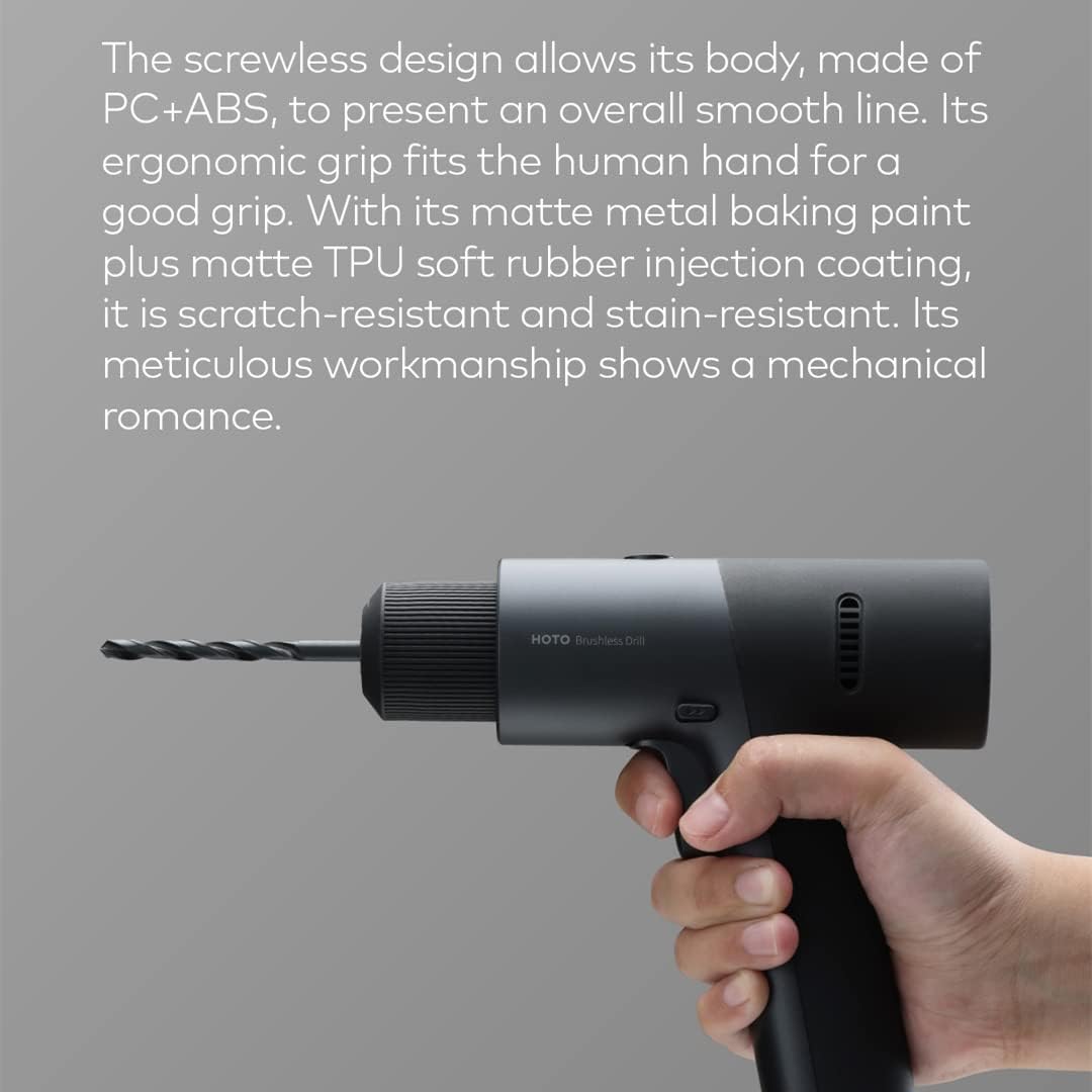 Cordless Brushless Drill 12V, LED Display Screen, 2000mAh Battery, 3/8 Inch Keyless Chuck S341