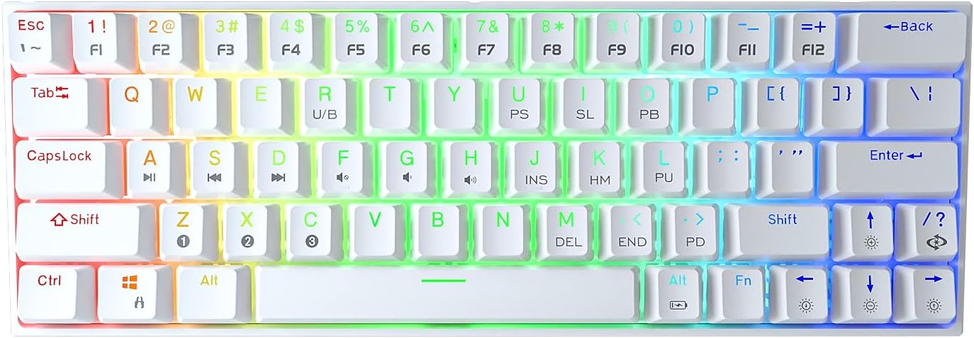 60% Wired Wireless RGB Bluetooth Mechanical Keyboard L702