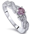 Pink Diamond Infinity Engagement Ring 14K White Gold F13649