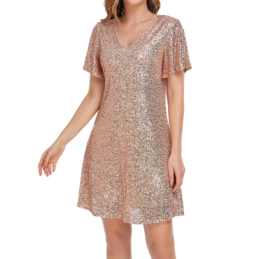 Gold Satin Sleeveless Spaghetti Strap Mini Dress K282168