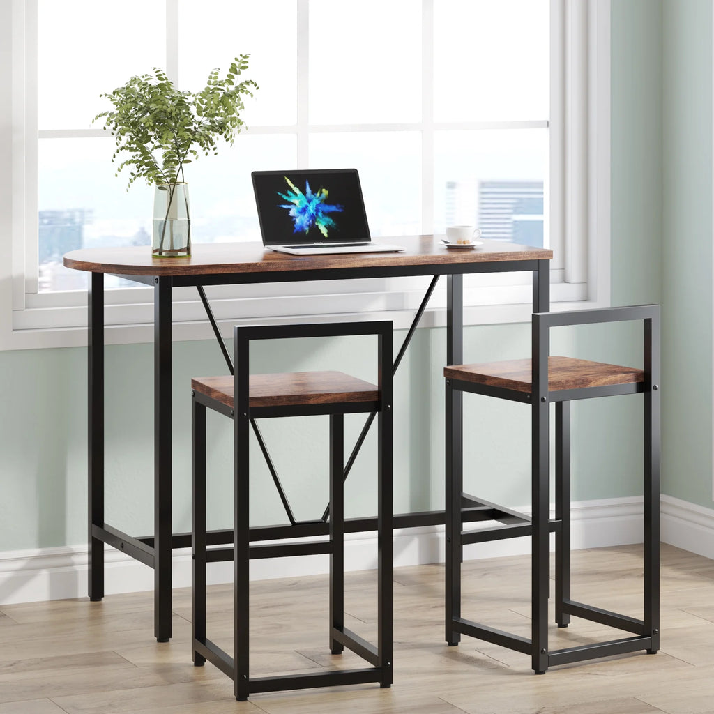 3-Piece Bar Table Set, 39.4 Marble White L1987