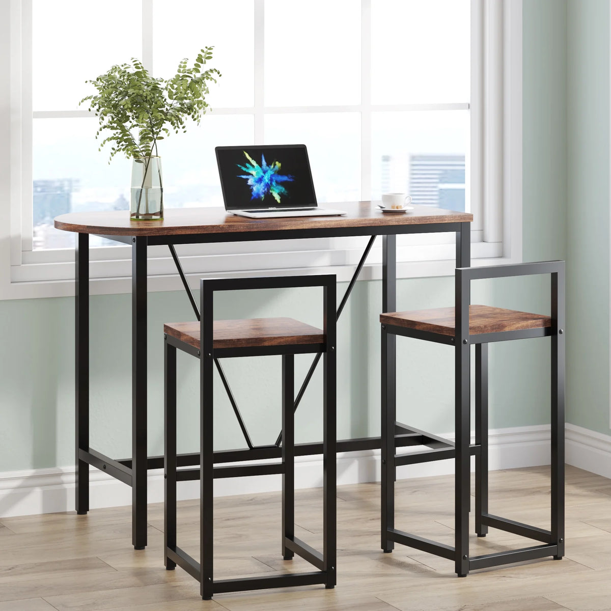 3-Piece Bar Table Set, 39.4 Marble White L1987