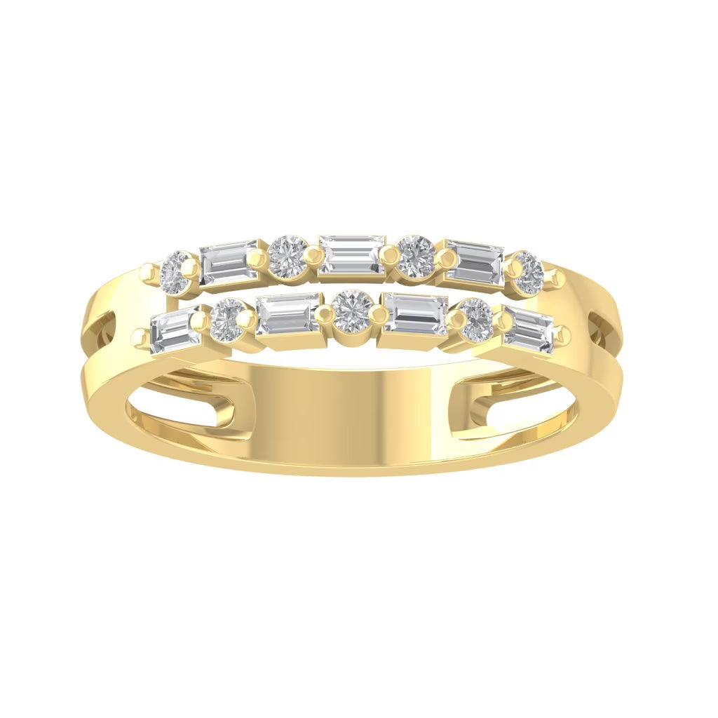 14K Yellow Gold Lab Grown Diamond Wedding Band Ring Size 6.5 P717