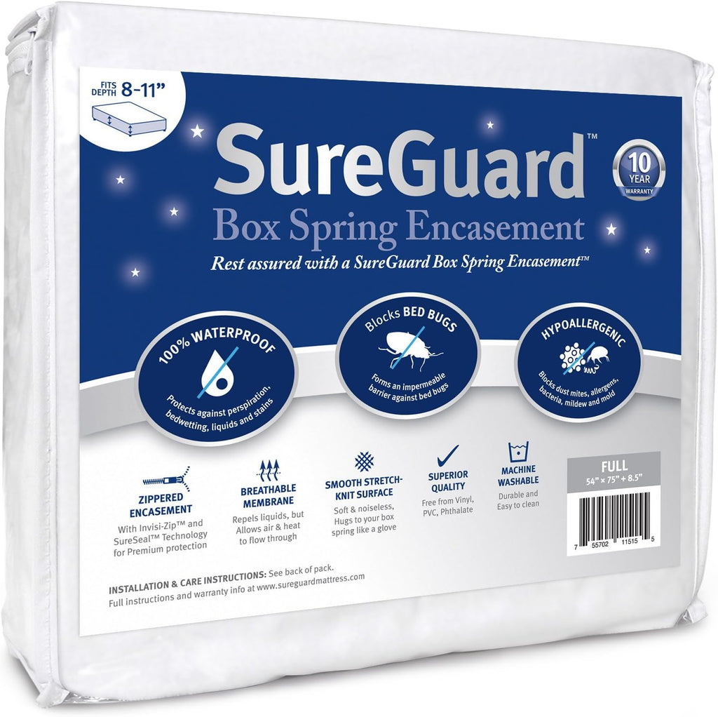 Full Size Waterproof Zippered Box Spring Encasement L3036