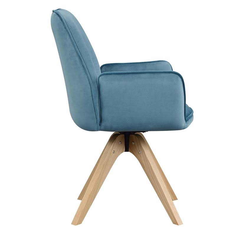 Velvet Blue Swivel Accent Chair Y554262