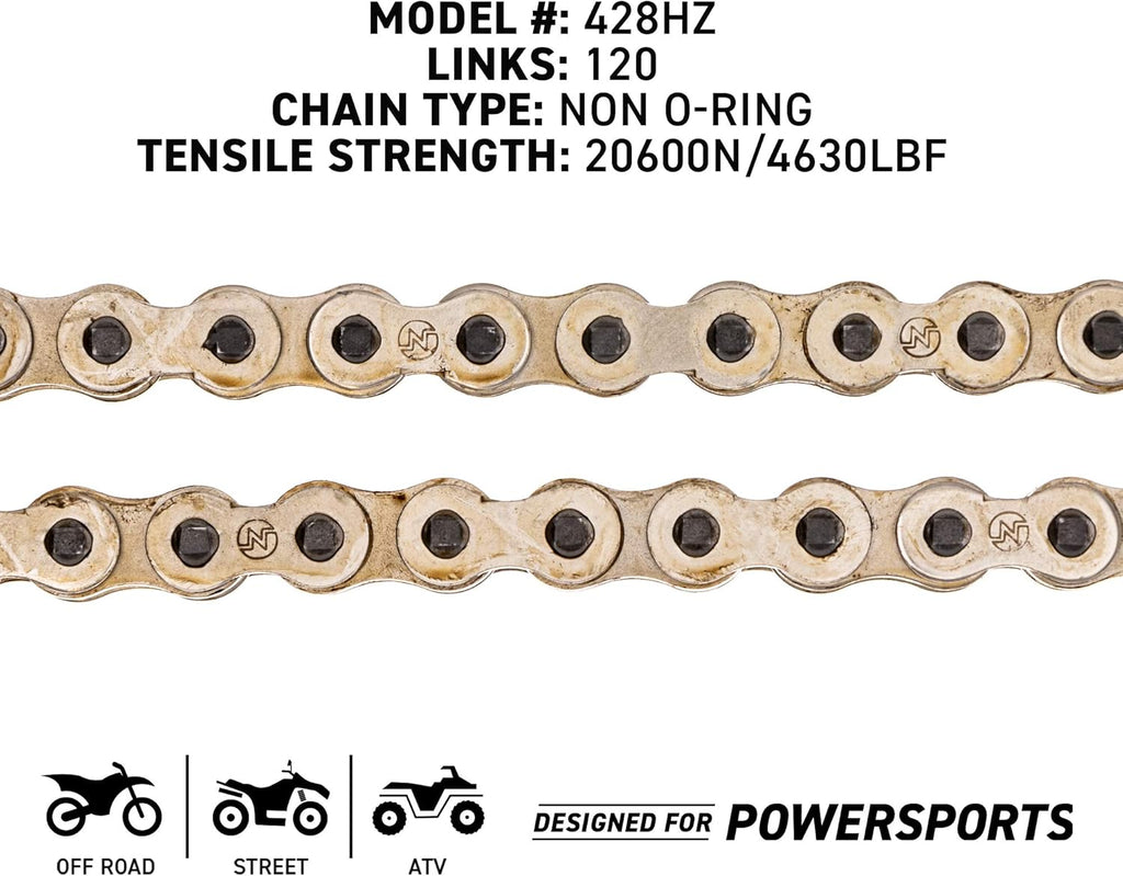 Drive Sprocket Chain Combo Front 14 Rear 45 Tooth 428HZ Standard 120 Links Pack of 2 O603