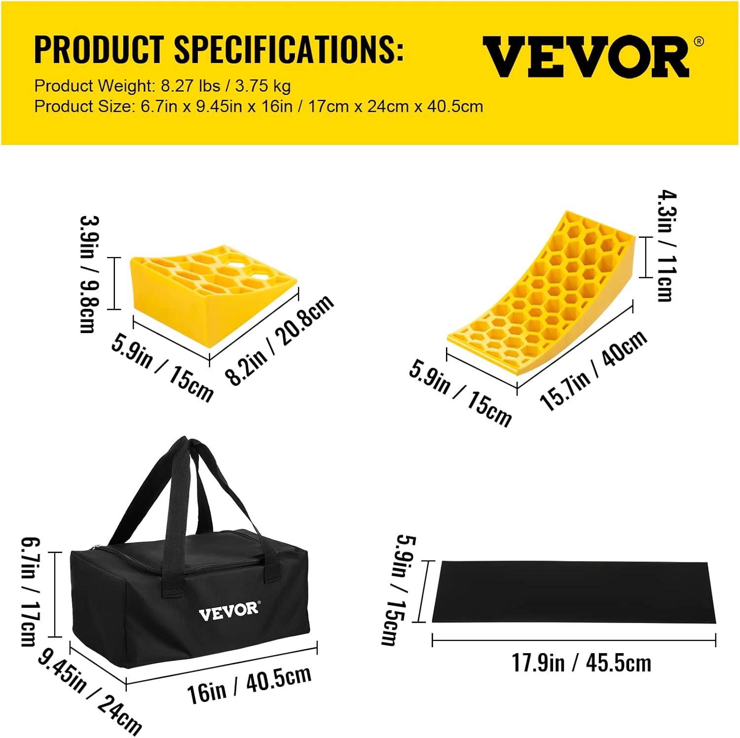 Camper Leveler 2 Pack HDPE Curved Levelers with Chocks and Rubber Grip Mats J36381