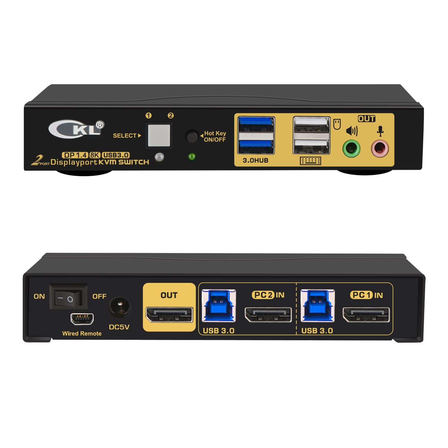 2 Port Dual Monitor KVM Switch HDMI 4K@60Hz with Audio Outputs and USB 2.0 HUB X870796