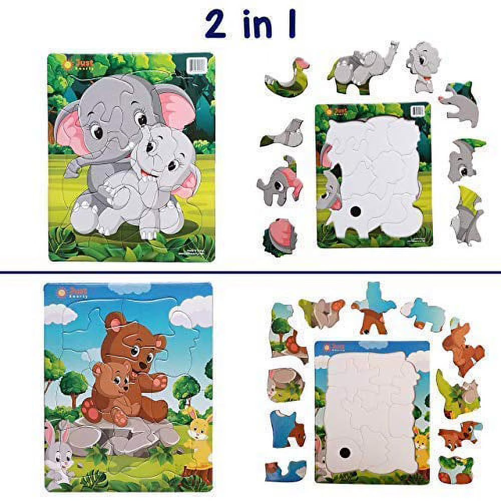 Preschool Jigsaw Puzzles 10 and 11 pcs Cardboard Puzzle with Tray Educational Toy H77013