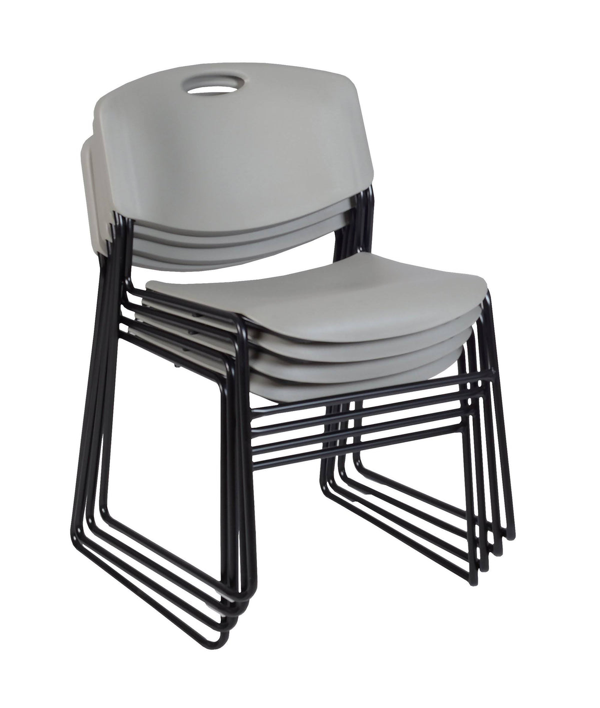 Beige Training Table and 2 Grey Stack Chairs V13559