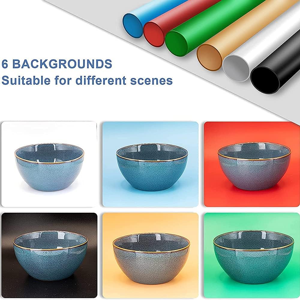 24 x 24 Inch Portable Photo Studio Light Box with LED Lights and 6 Color Backdrops H3594