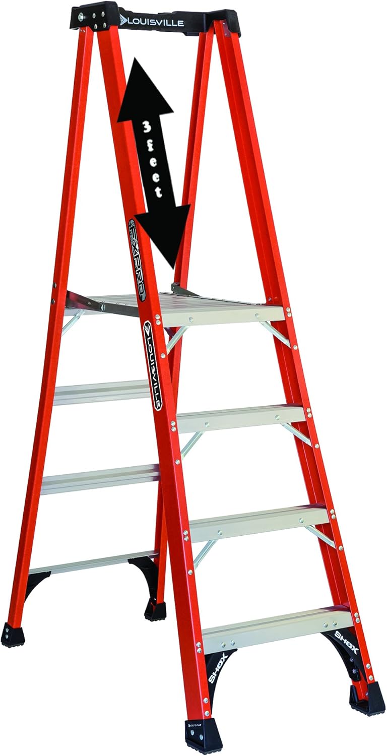 Fiberglass Platform Ladder, 4-Feet, 375-Pound Load Capacity M330
