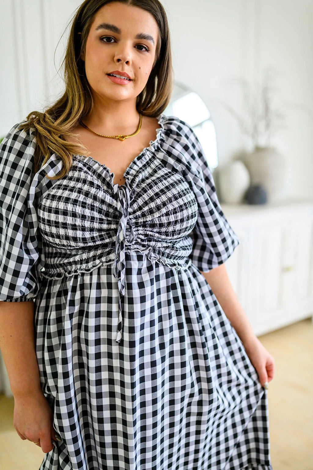 Gingham Midi Dress K796467