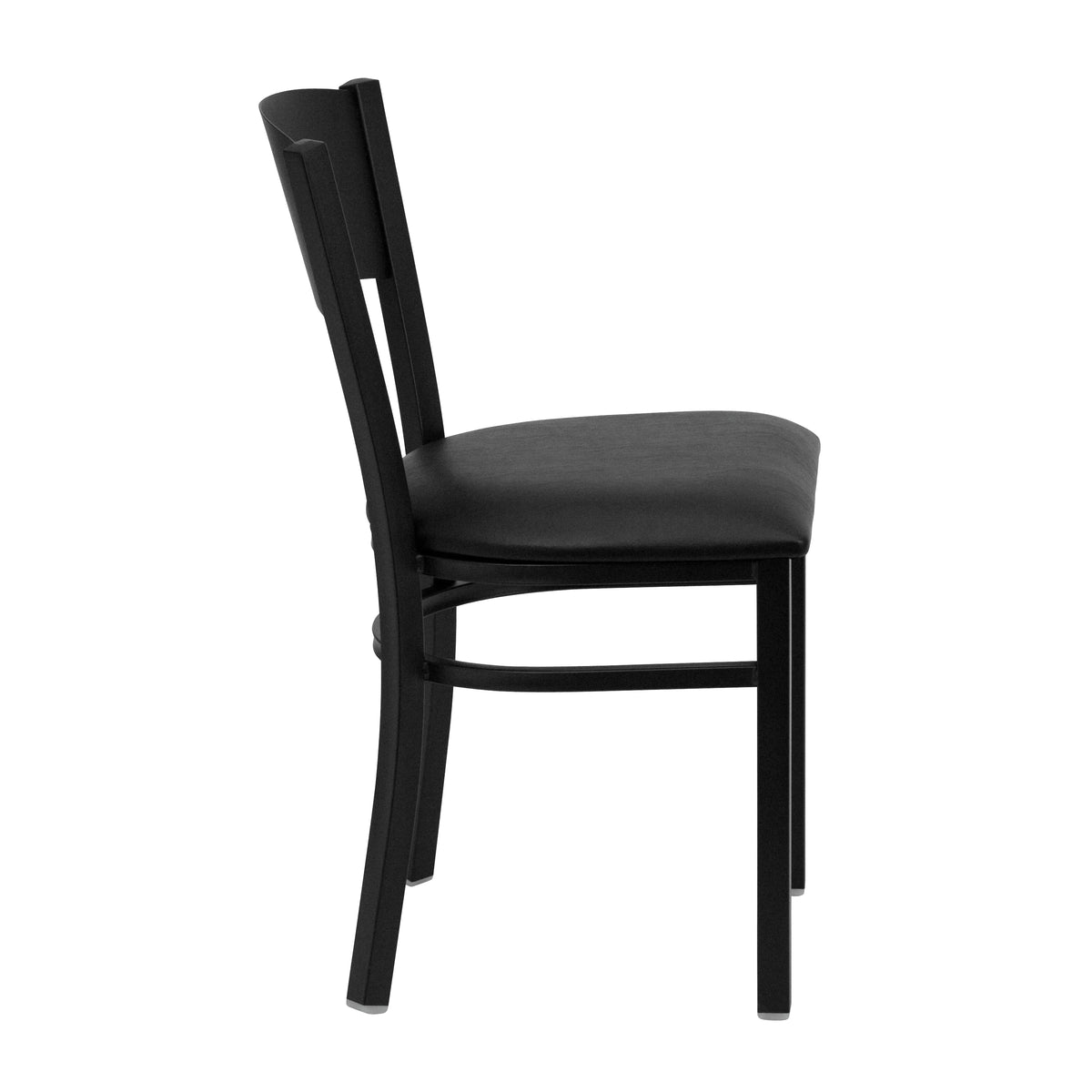 Black Circle Back Metal Restaurant Chair with Vinyl Seat L70201