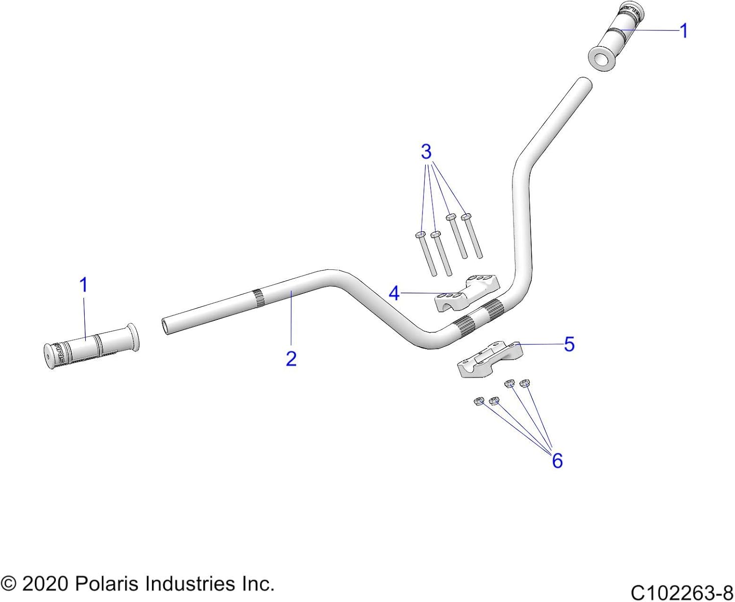 Medium Gloss Black ATV Handlebar Tube R58912
