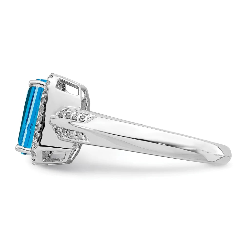 Blue Topaz & Diamond Ring Q39630