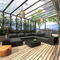 10 Piece Poly Rattan Patio Lounge Set with Cushions K895388