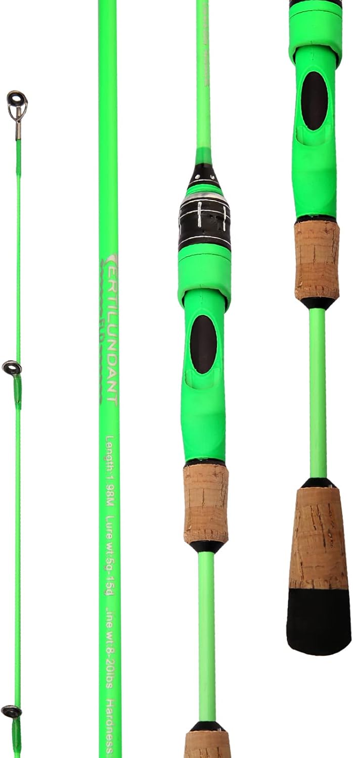 Green Carbon Fiber UL Spinning Fishing Rod H9478