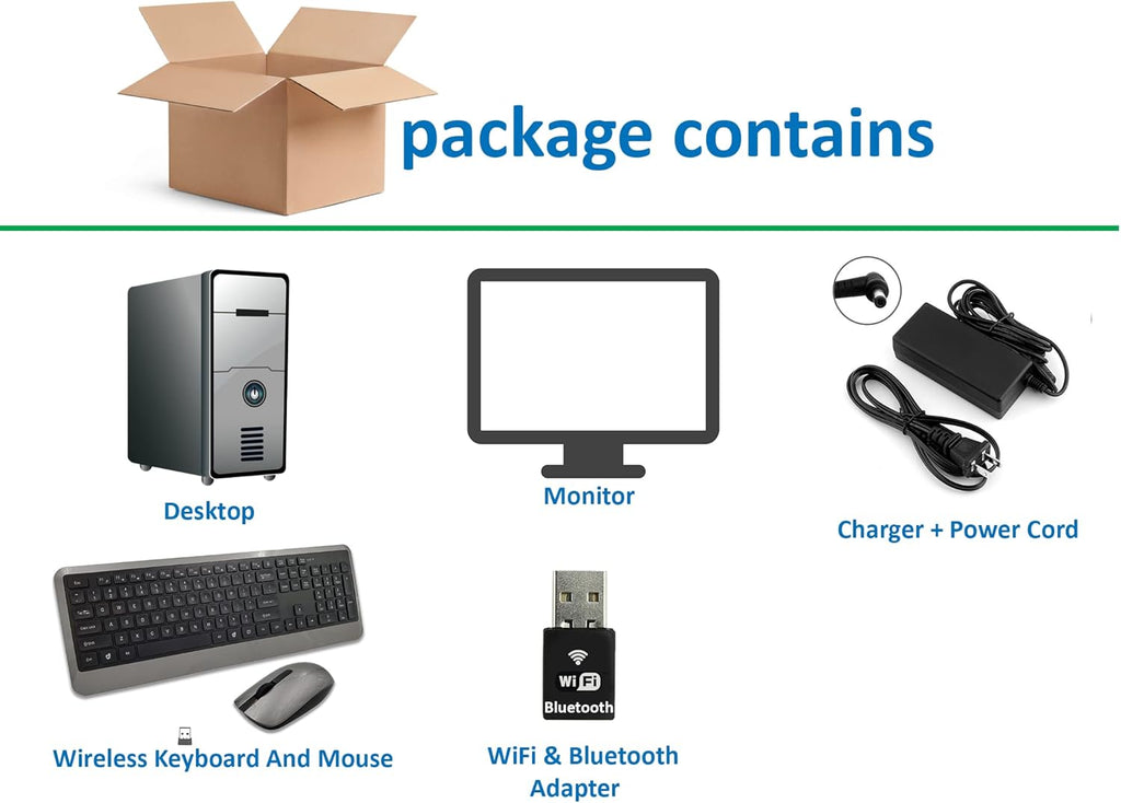 HP 705 G2 Desktop PC AMD Pro A4-8350B R5 Processor, 8GB Ram, 256 GB M.2 SSD, WiFi & Bluetooth, Wireless Keyboard Mouse, 27 Inch LED Monitor, Windows 10 P46150