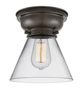 Large Cone 1 Light 8 inch Flush Mount in Oil Rubbed Bronze S32507