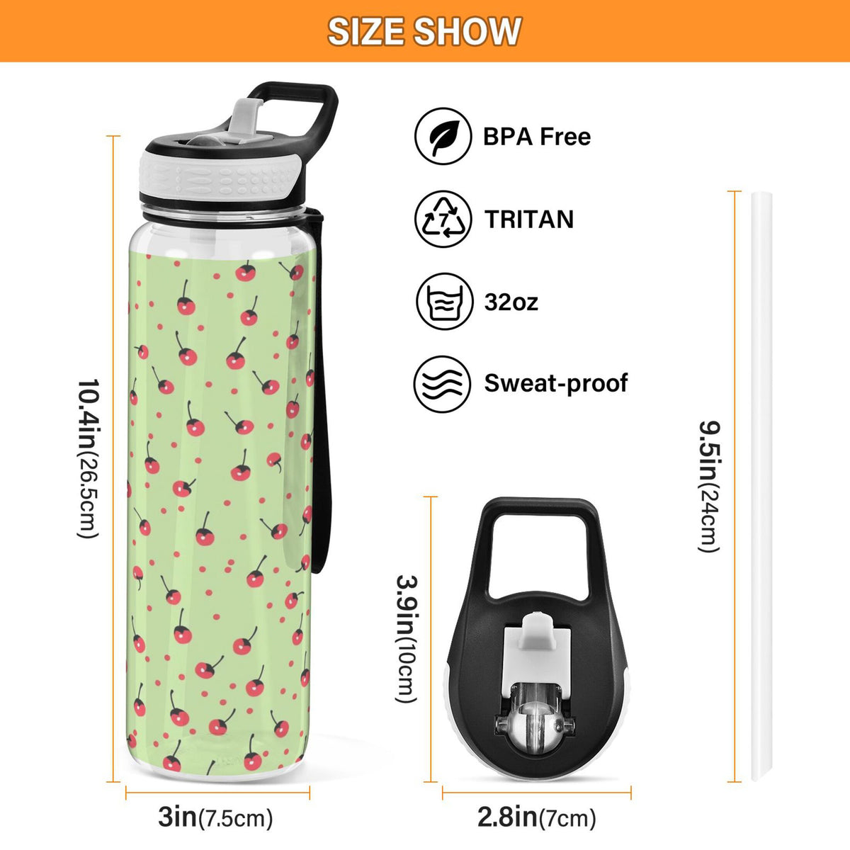 32oz Leakproof Tritan Water Bottle with Straw I444973