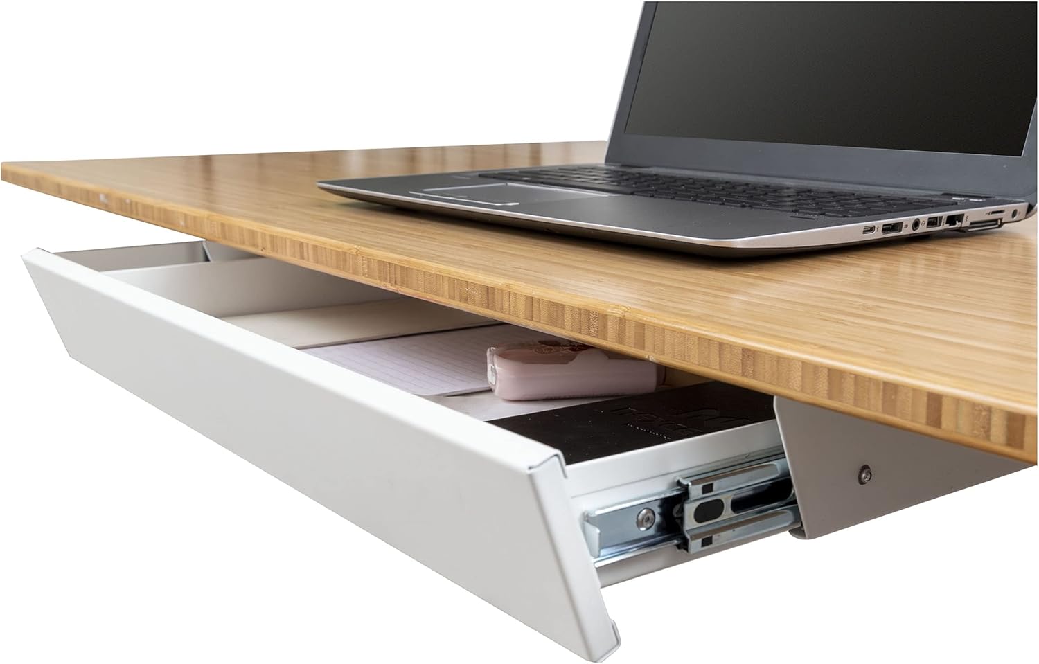 Black Lockable Under-Desk Drawer Storage Organizer Z2246