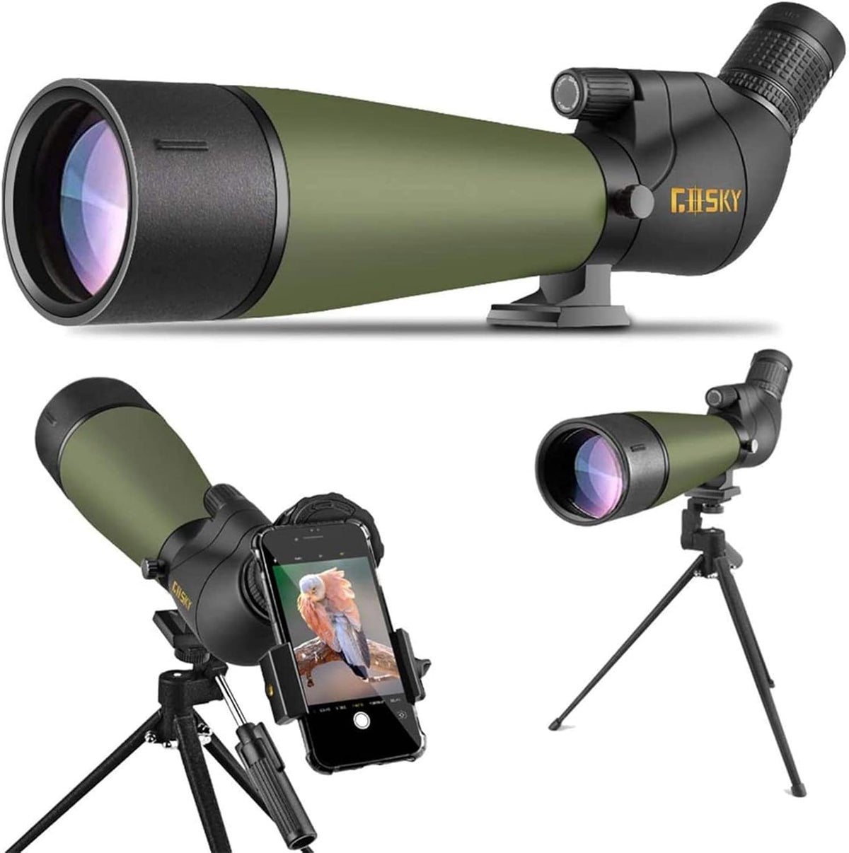 20-60x80 Waterproof Spotting Scope with Tripod and Carrying Bag Z3324