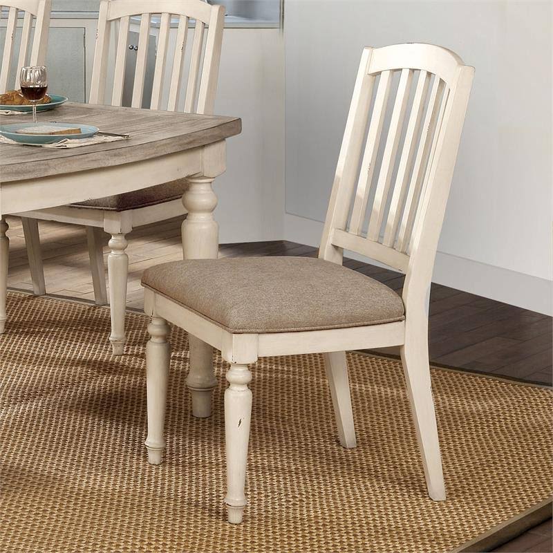 Antique White Wood Side Chair (Set of 2) E280