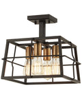 Semi Flush Mount Light, Painted Bronze F736419