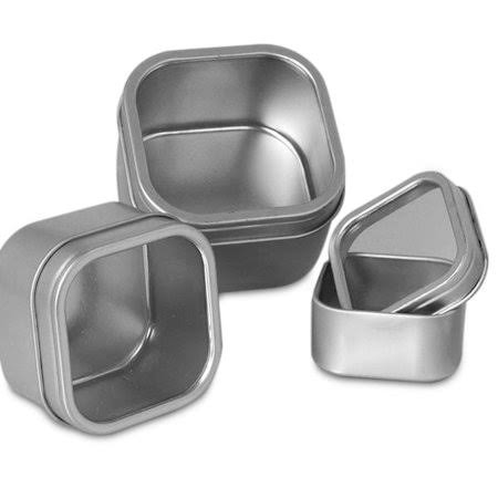 12 Oz Square Window Steel Tin Can L46738