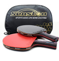 2 High Performance Table Tennis Racket Set with Carrying Case Q9584