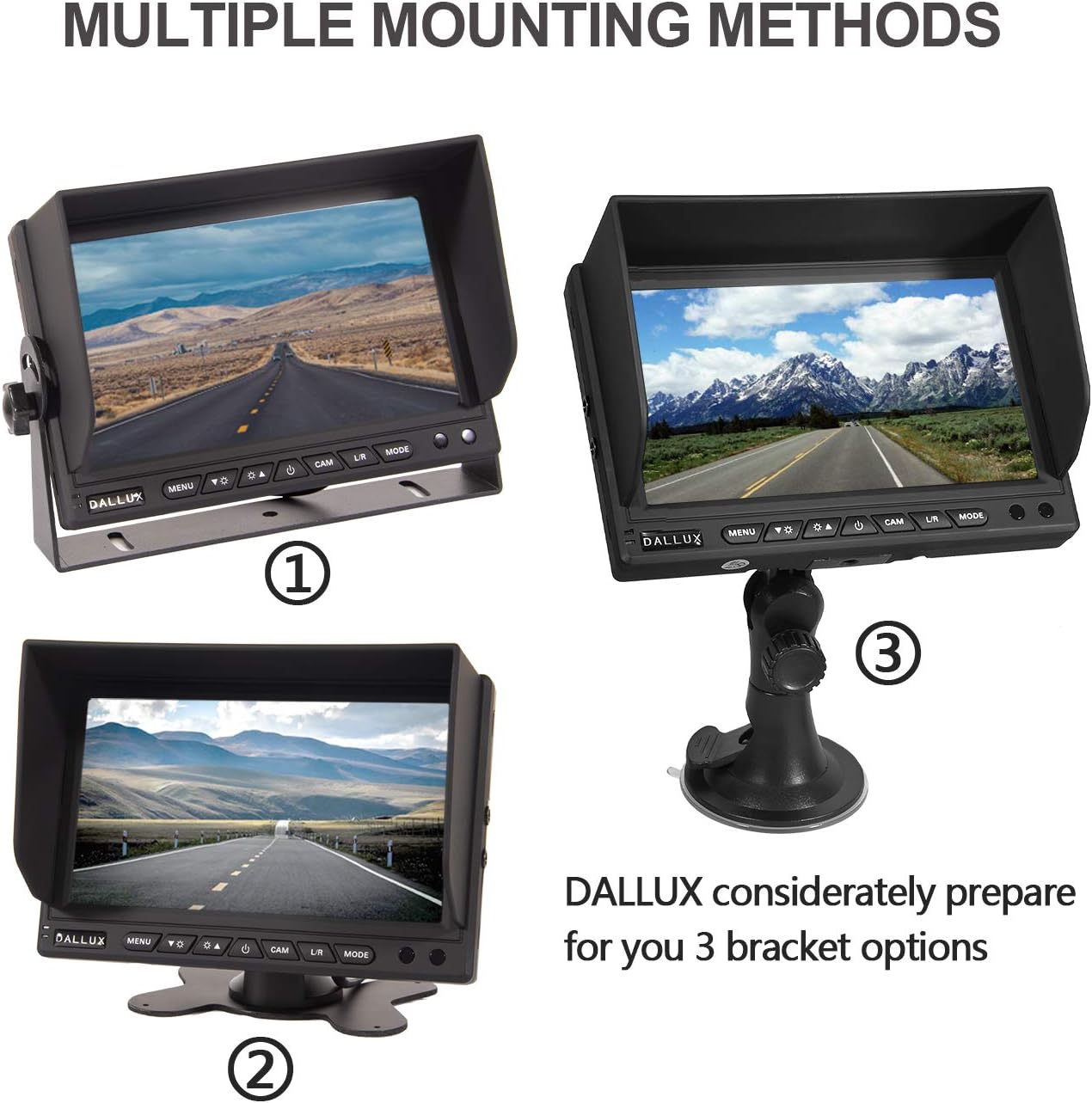 Heavy Duty Waterproof Backup Camera System with 7 inch Monitor and 66ft Cable M2014