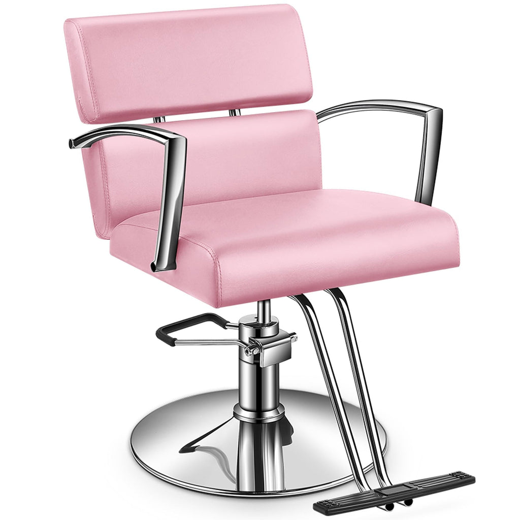 Pink Leather Salon Chair with Vented Back P8987