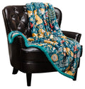 Teal Blue Queen Plush Sherpa Microfiber Throw Blanket M53038